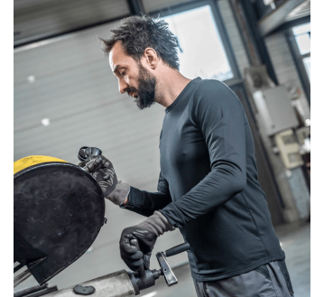 T-shirt noir thermique mixte manches longues ALASKA - LAFONT