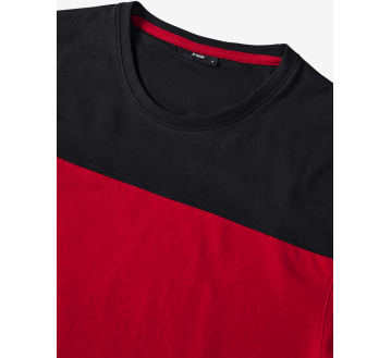 T-SHIRT DE TRAVAIL HOMME RESPIRANT  ROUGE COL KNUT - FHB