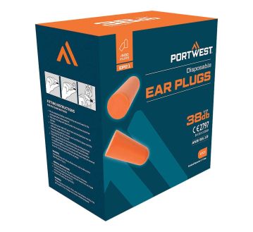 SACHET 500 PAIRES BOUCHONS ORANGE EP21 - PORTWEST