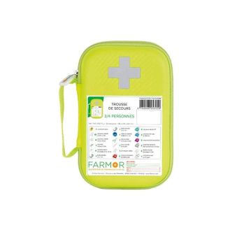 TROUSSE SECOURS 2/4 PERSONNES JAUNE FLUO FAS3150FLJ - FARMOR