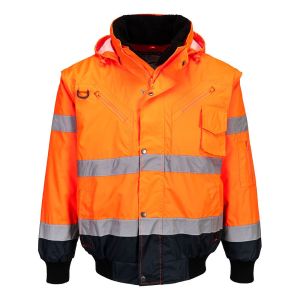 BLOUSON C465 ORANGE FLUO/MARINE 2