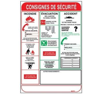 Panneau « Consignes de sécurité » by Taliaplast