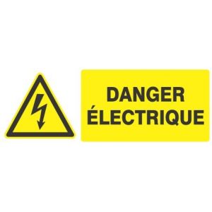 PANNEAU PVC "DANGER ELECTRIQUE" - 330X120mm