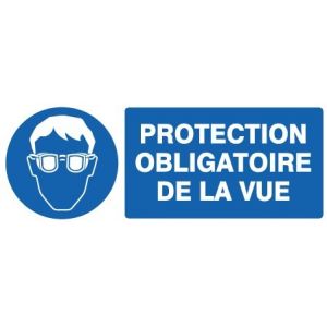 PANNEAU PVC "PROTECTION OBLIGATOIRE VUE" - 330X120mm