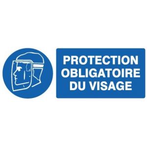 PANNEAU PVC "PROTECTION OBLIGATOIRE VISAGE" : 330X120MM