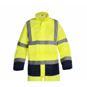 VESTE PLUIE HAUTE VISIBILITE PU JAUNE/MARINE H443 - PORTWEST