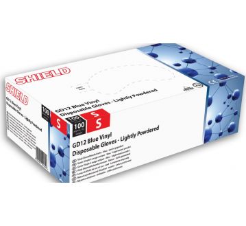 BOITE 100 GANTS VINYLE BLEU POUDRES - GD12