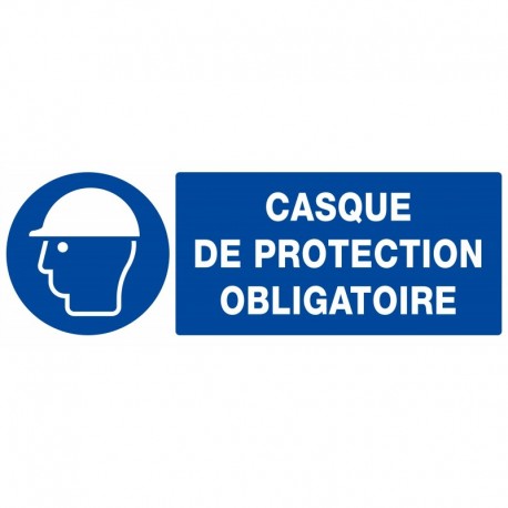 PANNEAU PVC "PROTECTION OBLIGATOIRE TETE" - 330X120mm