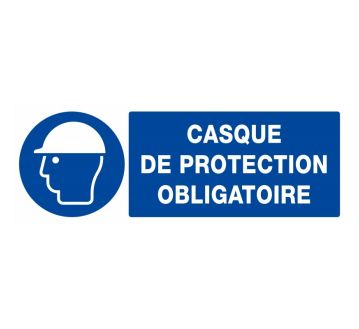 PANNEAU PVC "PROTECTION OBLIGATOIRE TETE" - 330X120mm