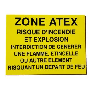 PANNEAU PVC ADHESIF "ZONE ATEX" Risque dincendie et explosion"