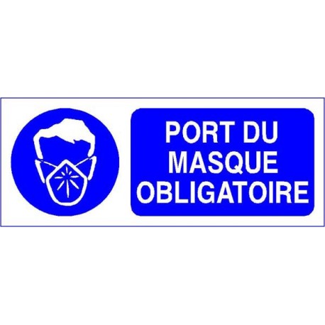 PANNEAU PVC "PORT MASQUE OBLIGATOIRE" - 300X120mm