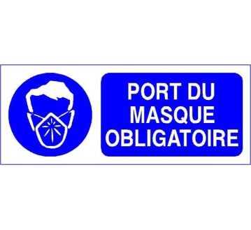 PANNEAU PVC "PORT MASQUE OBLIGATOIRE" - 300X120mm