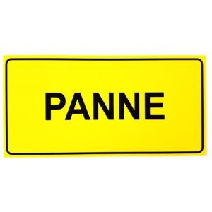 PANNEAU PVC "PANNE" 300x150mm - JAUNE/NOIR