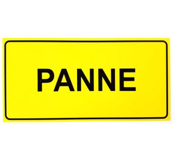 PANNEAU PVC "PANNE" 300x150mm - JAUNE/NOIR