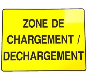 PANNEAU PVC "ZONE DE CHARGEMENT / DECHARGEMENT" 800x600mm