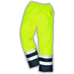 PANTALON PLUIE HAUTE VISIBILITE OXFORD/PU JAUNE/MARINE