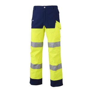 PANTALON DE TRAVAIL LUK-LIGHT JAUNE FLUO/MARINE - MOLINEL