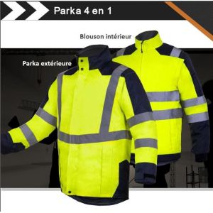 PARKA SIGNALISATION 4 EN 1 KITA HAUTE VISIBILITE VESTE  GILET - T2S