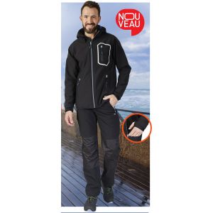 PANTALON SOFTSHELL DYNAMIC NOIR WORK DEPERLANT PULS - MOLINEL