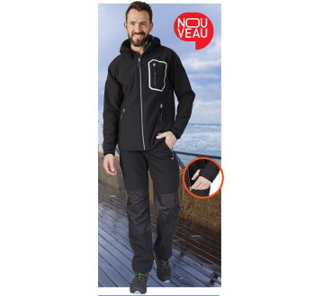 PANTALON SOFTSHELL DYNAMIC NOIR WORK DEPERLANT PULS - MOLINEL