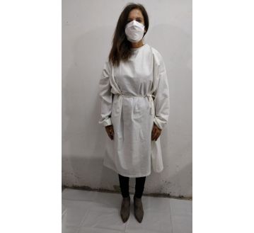 SUR BLOUSE DE PROTECTION BLANC LAVABLE REUTILISABLE REMISSION P/C