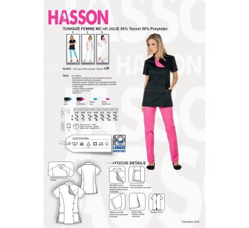 TUNIQUE FEMME JULIE MANCHES COURTES TENCEL - HASSON