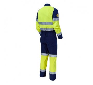 COMBINAISON 2 ZIP HV JAUNE/MARINE MULTIRISQUES ATEX SAFELINE - MOLINE