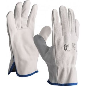 Gants de manutention cuir pleine fleur sur la paume et croute au dos