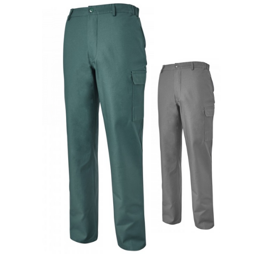 Pantalon de travail 100% COTON VERT - GRIS - ProtecNord : vêtements