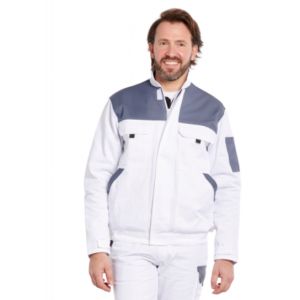 BLOUSON TRAVAIL TYPHON/DENNIS BLANC/GRIS 09TYCBG2 - PBV