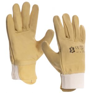 GANTS MONTEUR CUIR FLEUR HYDROFUGE AVEC PROTEGE ARTERES L-7 - SACOBEL