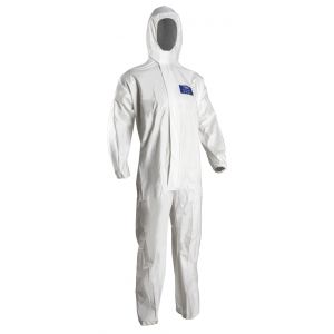 COMBINAISON BLANCHE A CAPUCHE MO44325 - CAT 3 TYPE 5/6  - COVERGUARD