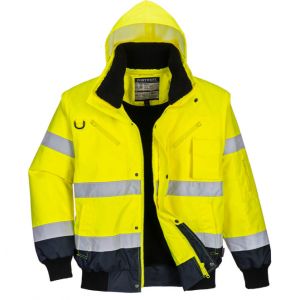 BLOUSON HAUTE VISIBILITE C465 JAUNE FLUO / MARINE - PORTWEST