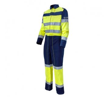 COMBINAISON 2 ZIP HV JAUNE/MARINE MULTIRISQUES ATEX SAFELINE - MOLINE