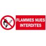 PANNEAU PVC "FLAMME NUE INTERDITE" - 330X120mm