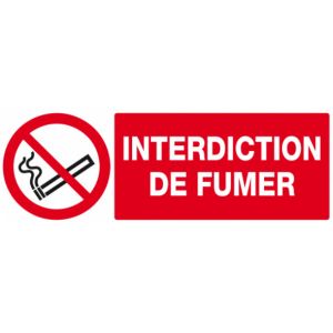 PANNEAU PVC "DEFENSE DE FUMER" - 330X120mm