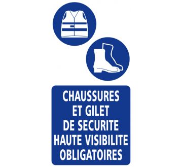 Panneau Port du gilet de sécurité obligatoire - Obligation port