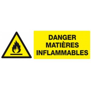 PANNEAU PVC "MATIERES INFLAMMABLES" 330x120mm